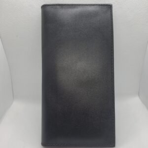 Premium Black Leather Long Wallet – Travel & Card Organizer